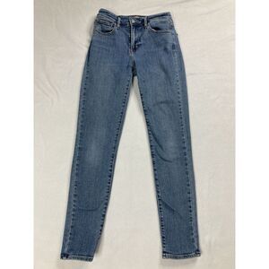 Levi's 721 Blue High Rise Skinny Fit Straight Leg Jean Womens 26